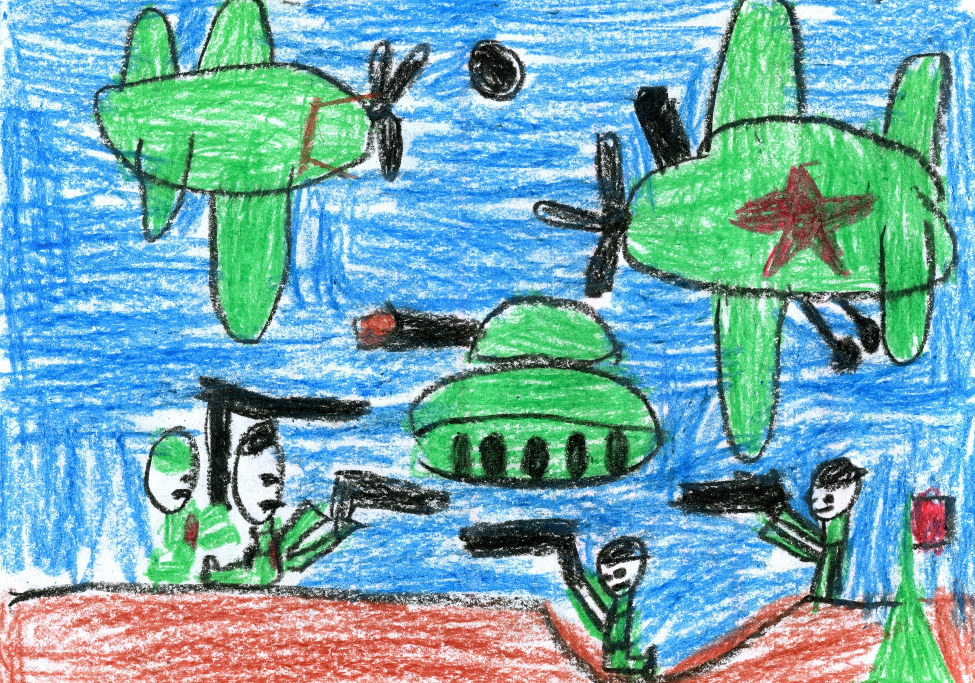 Детский рисунок про войну